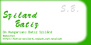 szilard batiz business card