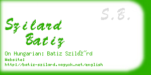 szilard batiz business card